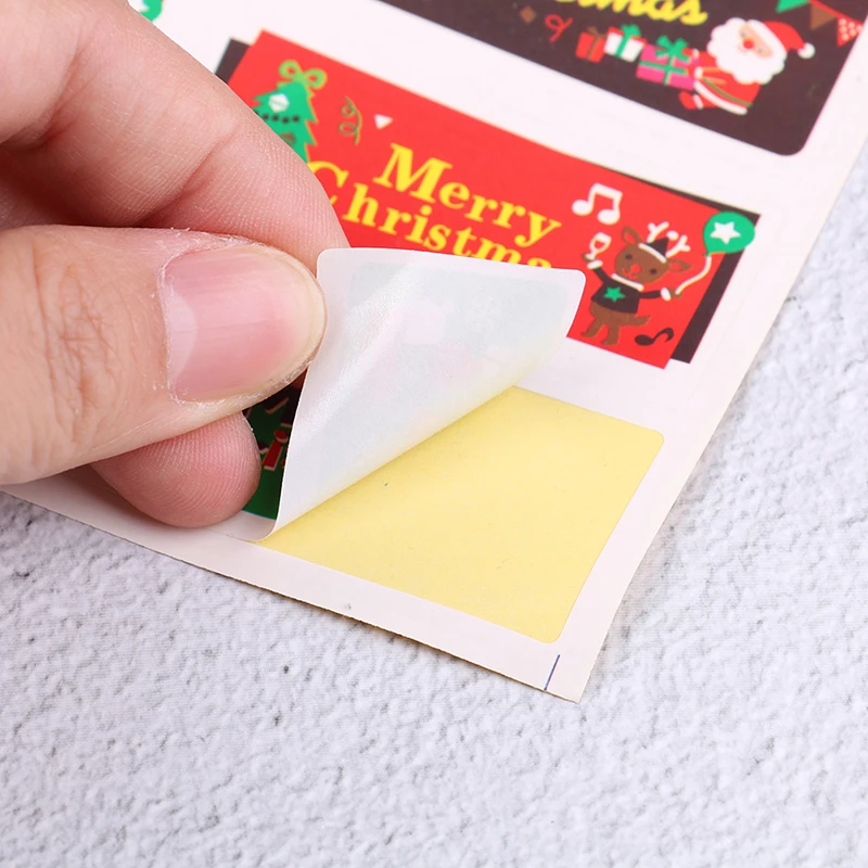 100pcs/10 sheets Santa Claus Snowman Elk Christmas Seal Label Package Chocolate Cookies Cake Self-adhesive Scrapbooking Sticker