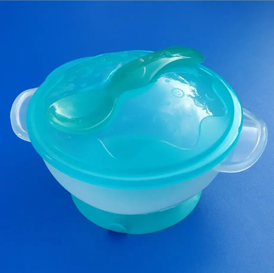 Temperature Sensing Feeding Spoon Child Tableware Food Bowl Learning Dishes Service Plate/Tray Suction Cup Baby Dinnerware Set