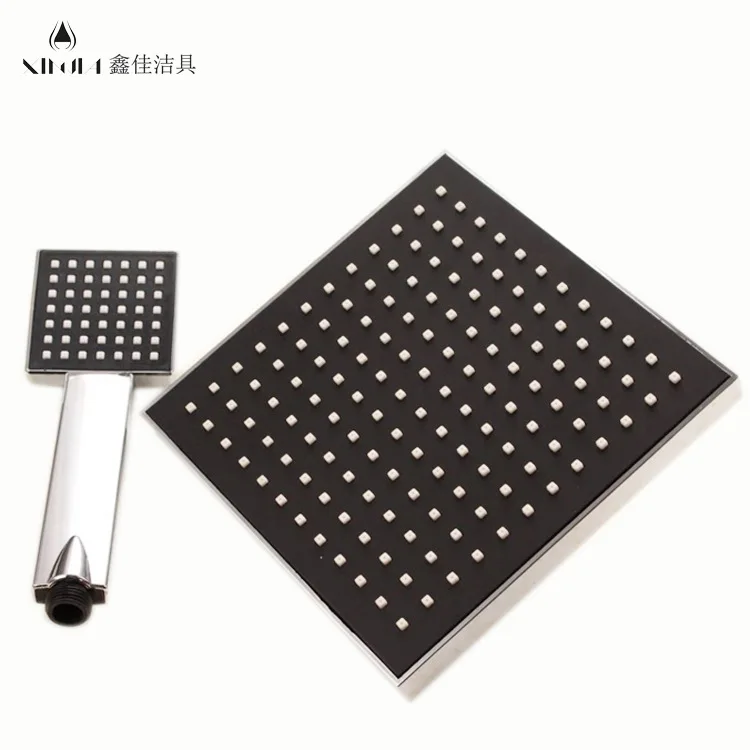 

Shower Head Set Single-Function Hand-Held Nozzle Black And White With Pattern Rubber Paint Top Spray Sanitary Ware Shower