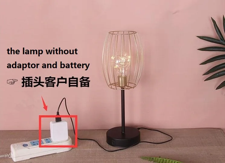 USB/батарея питание Северное Европейское стиль железная Геометрическая моделирующая лампа светодиодные ночники лампа винтажное украшение Настольная лампа