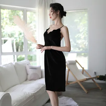 

Women Sexy V Neck Adjustable Straps Pleuche Sleepwear Bra Panty Set Sexy Nightwear Lingerie Underwear Vestido para dormir S10