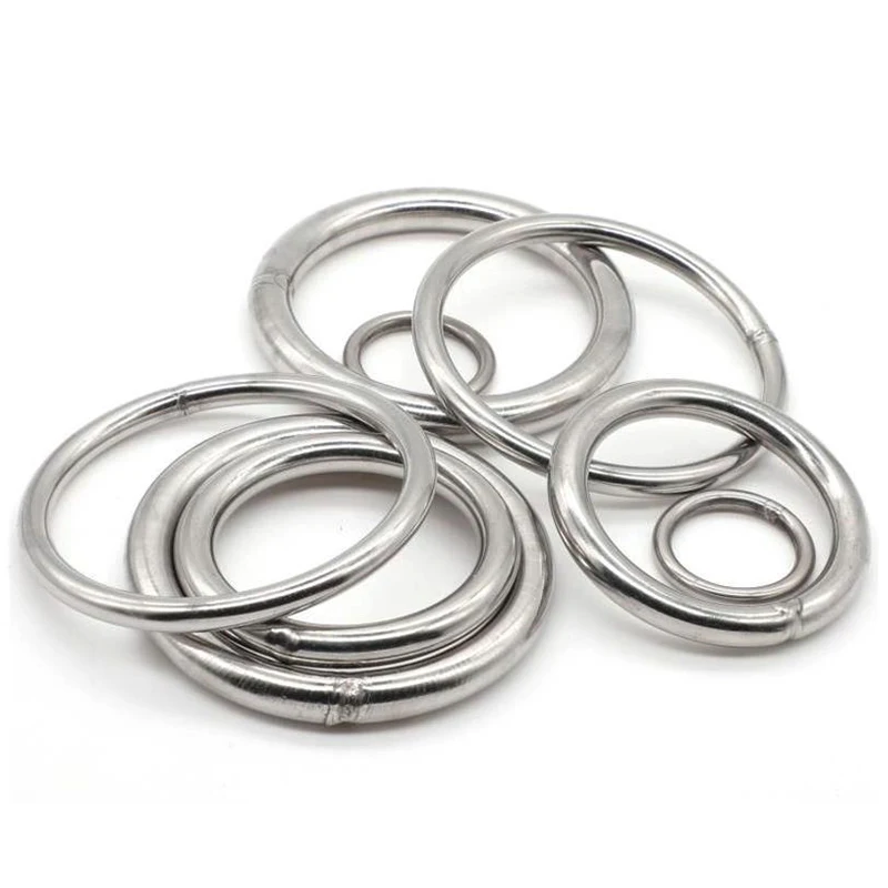 Unique Bargains Metal O Ring 304 Stainless Steel Seamless Welded O-Ring for DIY 2pcs - Silver - 60mmx79mm