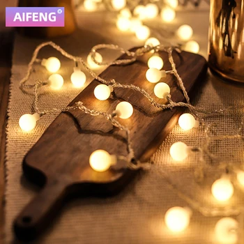 방 장식용 LED 스트링 조명, 요정 조명, 다채로운 볼 스트링 조명, 테이블 장식, 크리스마스 조명, 3m, 5m, 10m