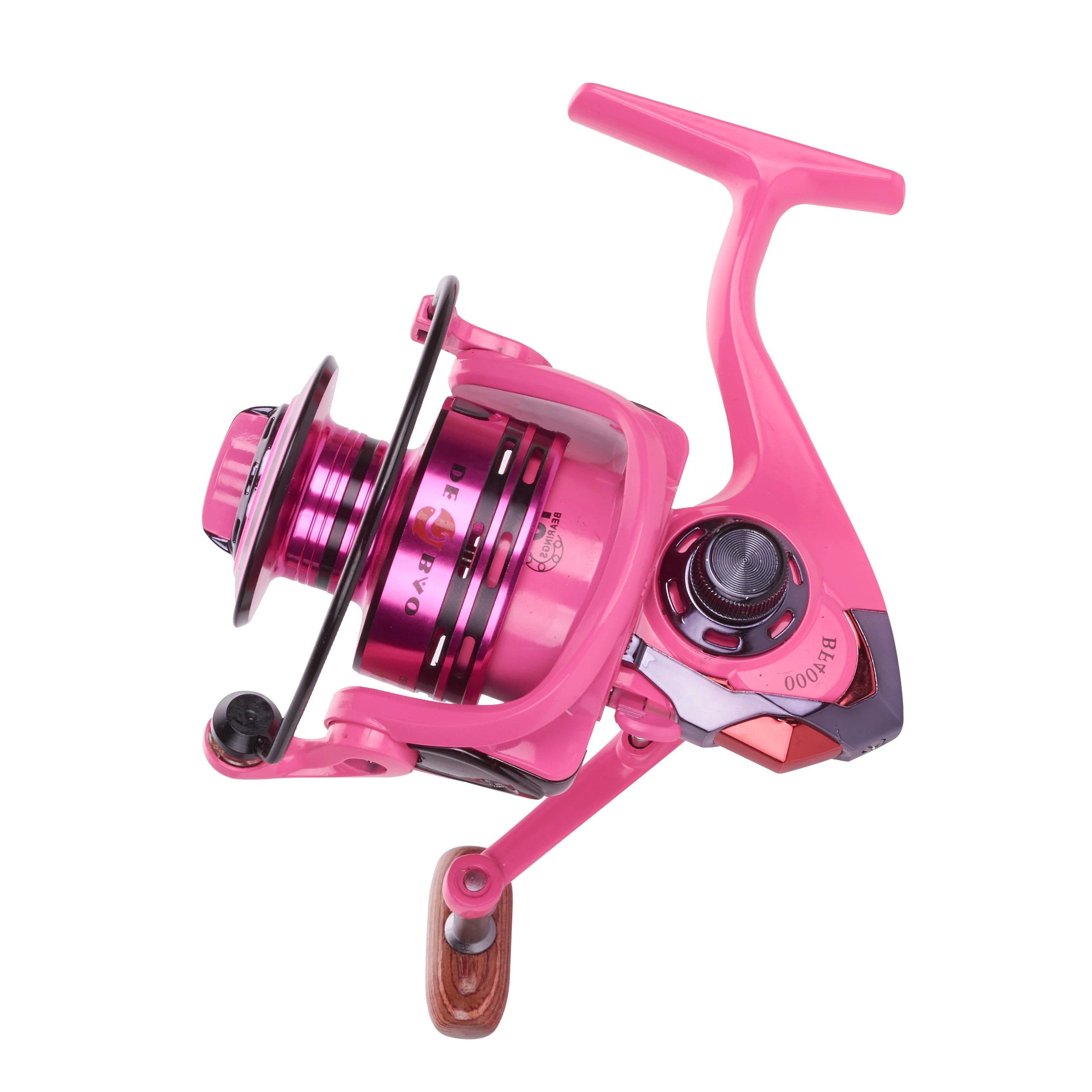 Online HiUmi rosa verde 10 + 1 BB Ratio 5,2 1 carrete de Pesca giratorio de Metal 2000 3000 4000 5000 equipo de Pesca para Pesca de agua dulce