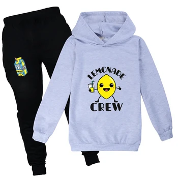 

Cute Cartoon Pattern Lyrical Lemonade Tops+Black Pants Fall Winter Clothes girls tracksuit Kawaii Christmas Thanksgiving Outfits