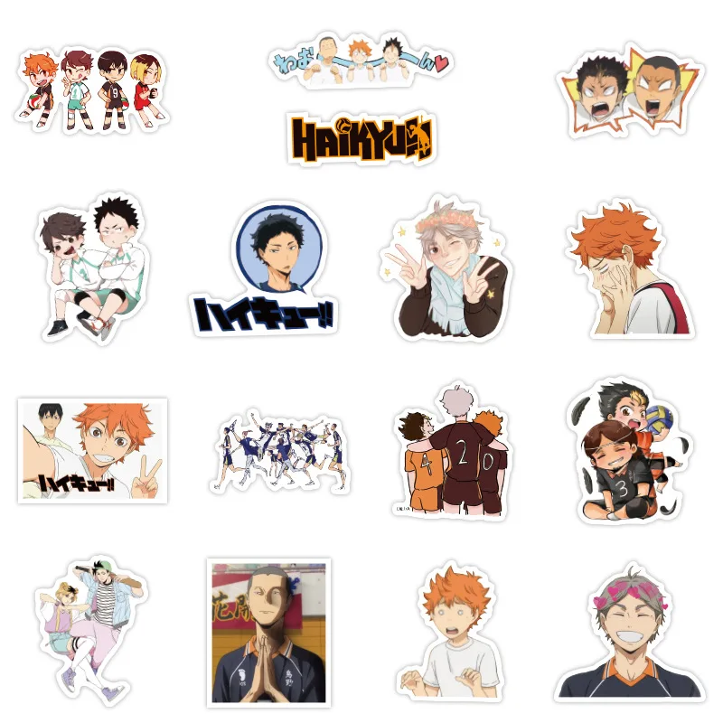 Рандомный 50 шт./компл. японское аниме реквизит мультфильмов Haikyuu! Наклейка Hinata Shoyo