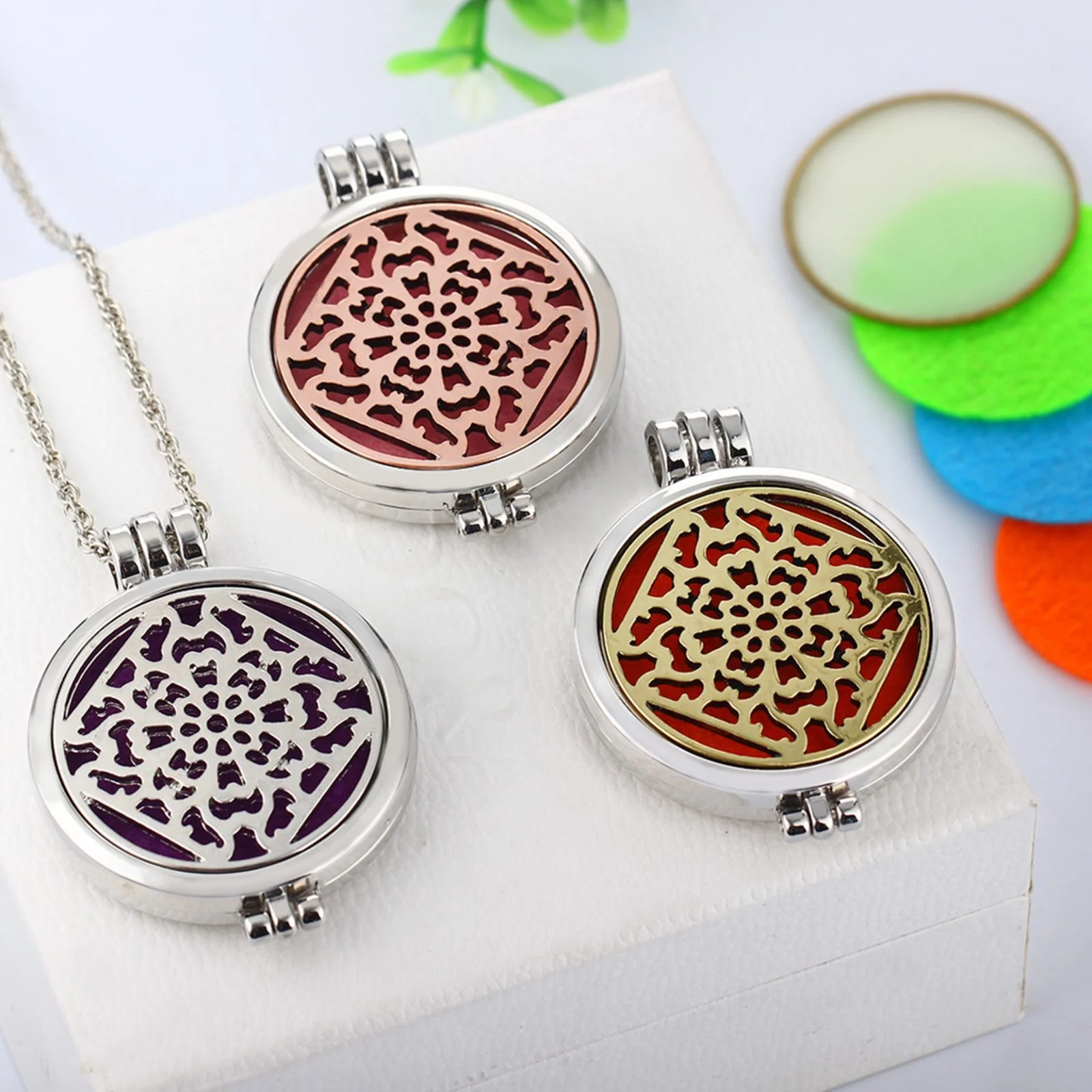 Ароматерапия Аромат ожерелье флуоресценции в форме сердца Женщины Девушки Мода