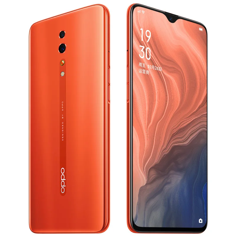 Новая модель, смартфон OPPO Reno Z celular, 6," AMOLED, капля воды, экран, 2340x1080, 4035 мАч, четыре ядра, отпечаток пальца+ распознавание лица