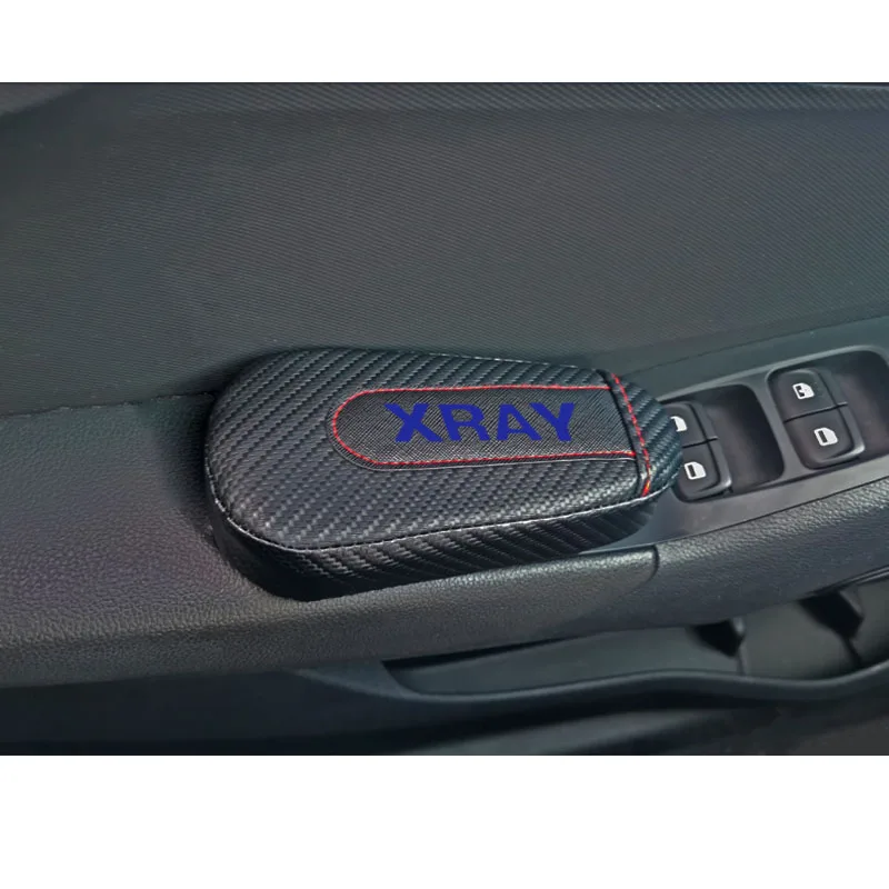 Автомобильный Стайлинг для Lada Xray 1 шт., углеродное волокно, кожа, подушка для ног, наколенник, подлокотник, Накладка для интерьера, автомобильные аксессуары