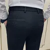Spring 2025 Men Pants Korean Slim Fit Men Casual Ankle Length Pants Streetwear Men High Quality Black Gray Dress Suit Pant Man 6