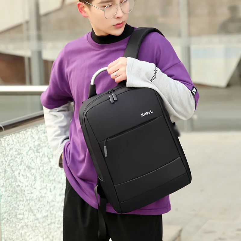 

2019 New Style Men Business Backpack USB Charging Multi-functional School Bag Simple Fashion Computer Bag 2 Pieces Bag