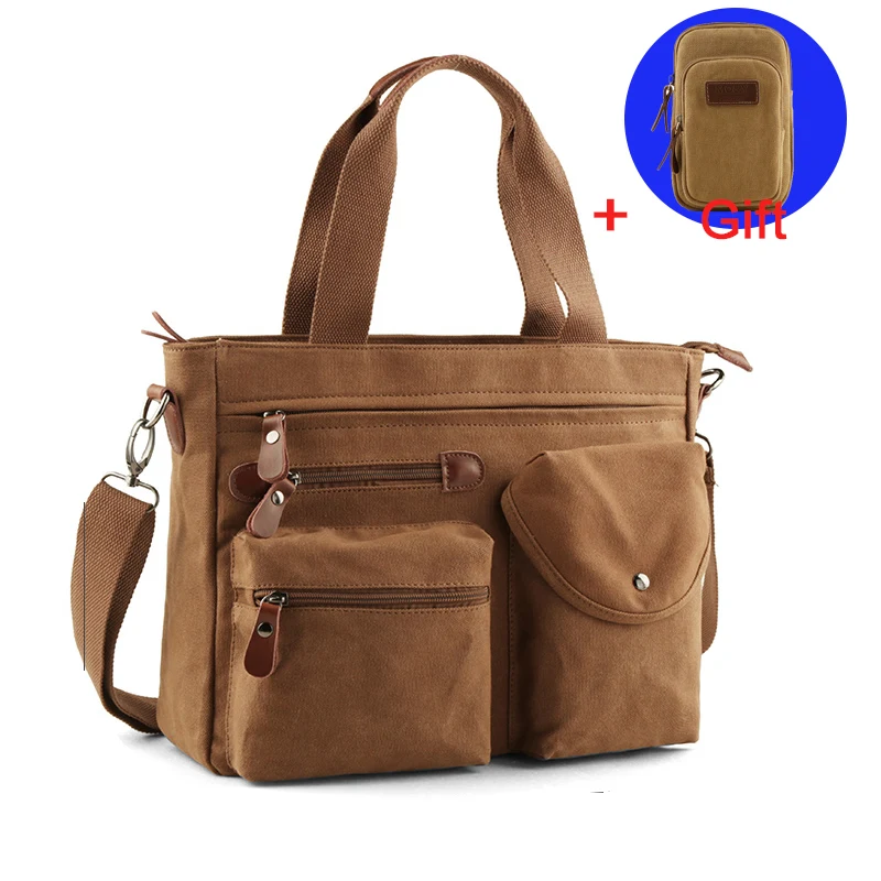 

Multi-function Men Canvas Bag Briefcase Travel Suitcase Messenger Shoulder Tote Back Handbag Large Casual Business Laptop Pocket