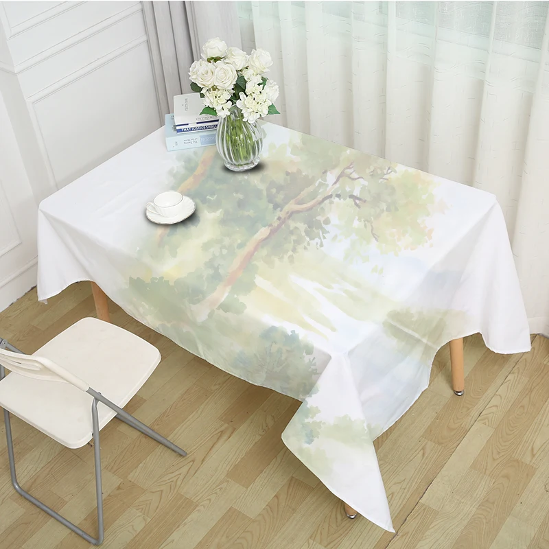 Modern minimalist Chinese style tablecloth, landscape holiday tablecloth, fabric table cloth, can be customized