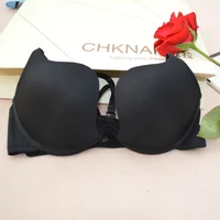Soutien-Gorge japonais Push Up en V profond, sous-vêtements à armatures pour femmes, demi-tasse fine, couleur unie, Lingerie, beau dos 3