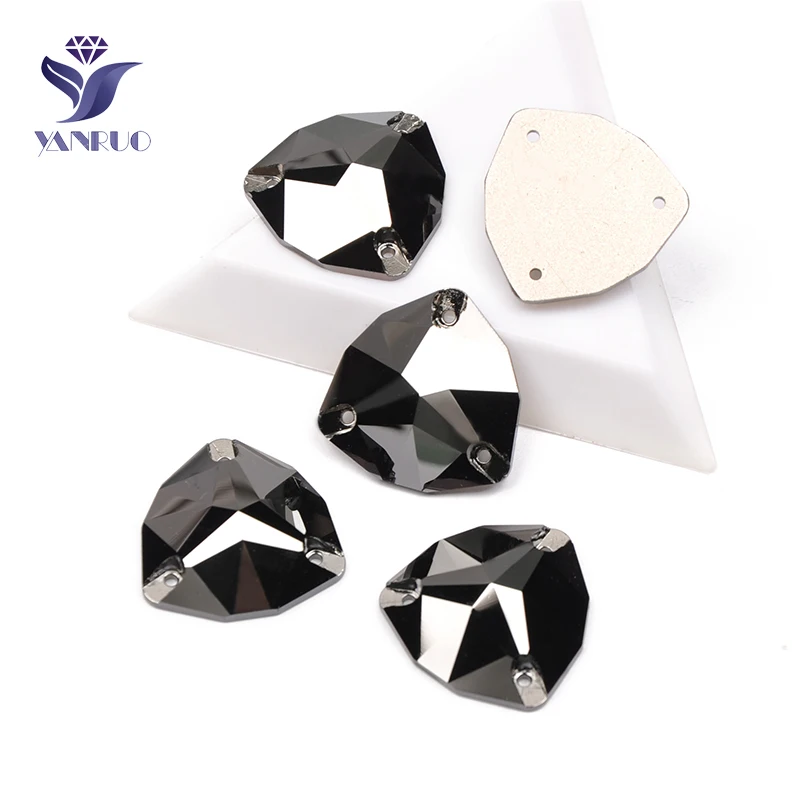 Jet Hematite YANRUO 3272 триллиантные пришитые камни Блестящие Стразы DIY Стразы для шитья с плоской задней частью стеклянные стразы для изготовления одежды - Цвет: Jet Hematite