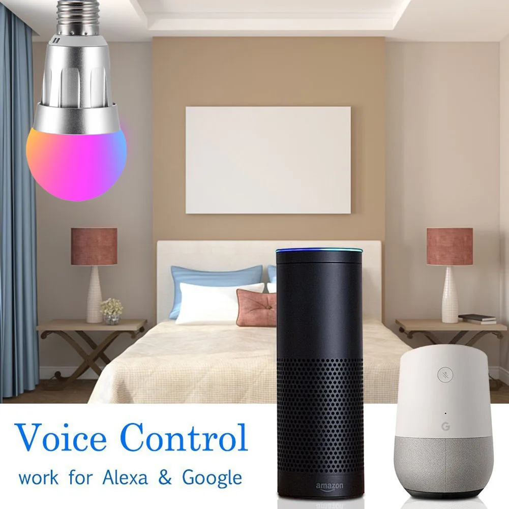 85 265 в WiFi умный светильник лампа E26 LED RGB работает с Alexa/Google домашний Диммируемый
