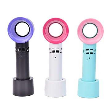 

360degree Mini USB Rechargeable Fan For Desktop Laptop Portable Cool Bladeless Hand Held Cooler USB Cable No Leaf Handy Tools