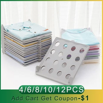 

4/6/8/10/12PCS Practical Fast Clothes Fold Board Creative Clothes Organizer Clothing Folder Board Shirt Wardrobe Accessory