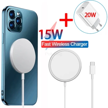 Магнитное Беспроводное зарядное устройство 15 Вт для iPhone 12 Pro Max Mini, быстрая зарядка Magsafe, быстрая зарядка PD 20 Вт, беспроводное зарядное устрой...
