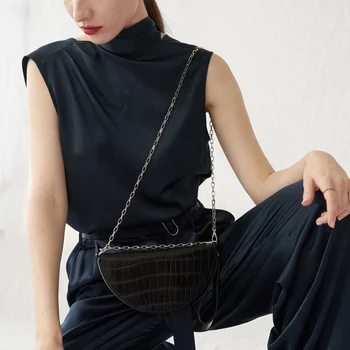 

2020 New Alligator Pattern Chain Pack Solid Color Portable Shoulder Bag Lipstick Packet Casual Leather Small Bags C463