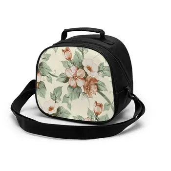 

Lunch Bag for Girl Kids Children Blooming Retro Flowers Thermal Insulated Lunch Box Small Food Picnic Bag Milk Bottle Pouch