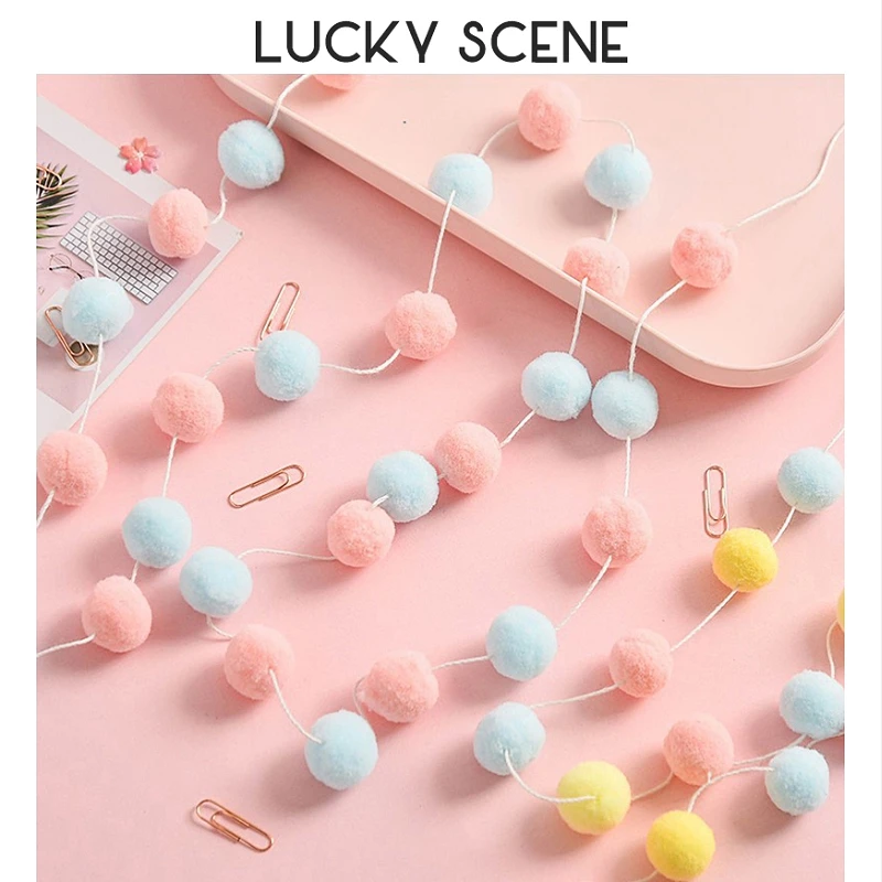 

Nordic Style Felt Ball Birthday Wedding DIY Wall Hanging Decoration DIY Children'S Day Girls Room Party Decoration S00777