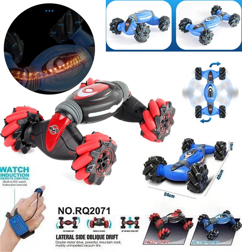 

Stunt Dual Remote Control Car Gesture Sensing Twisting Vehicle Four-wheel Drive Climbing Drift Car Driving Toy Gift For Children