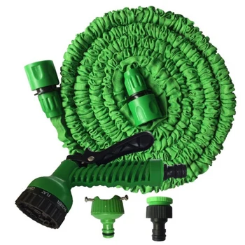 

50 Feet Expandable Garden Hose, Water Hose, with Triple Layered Latex Core, with 3/4 Inch Solid Fittings, Hose Splitter/ Hose Qu