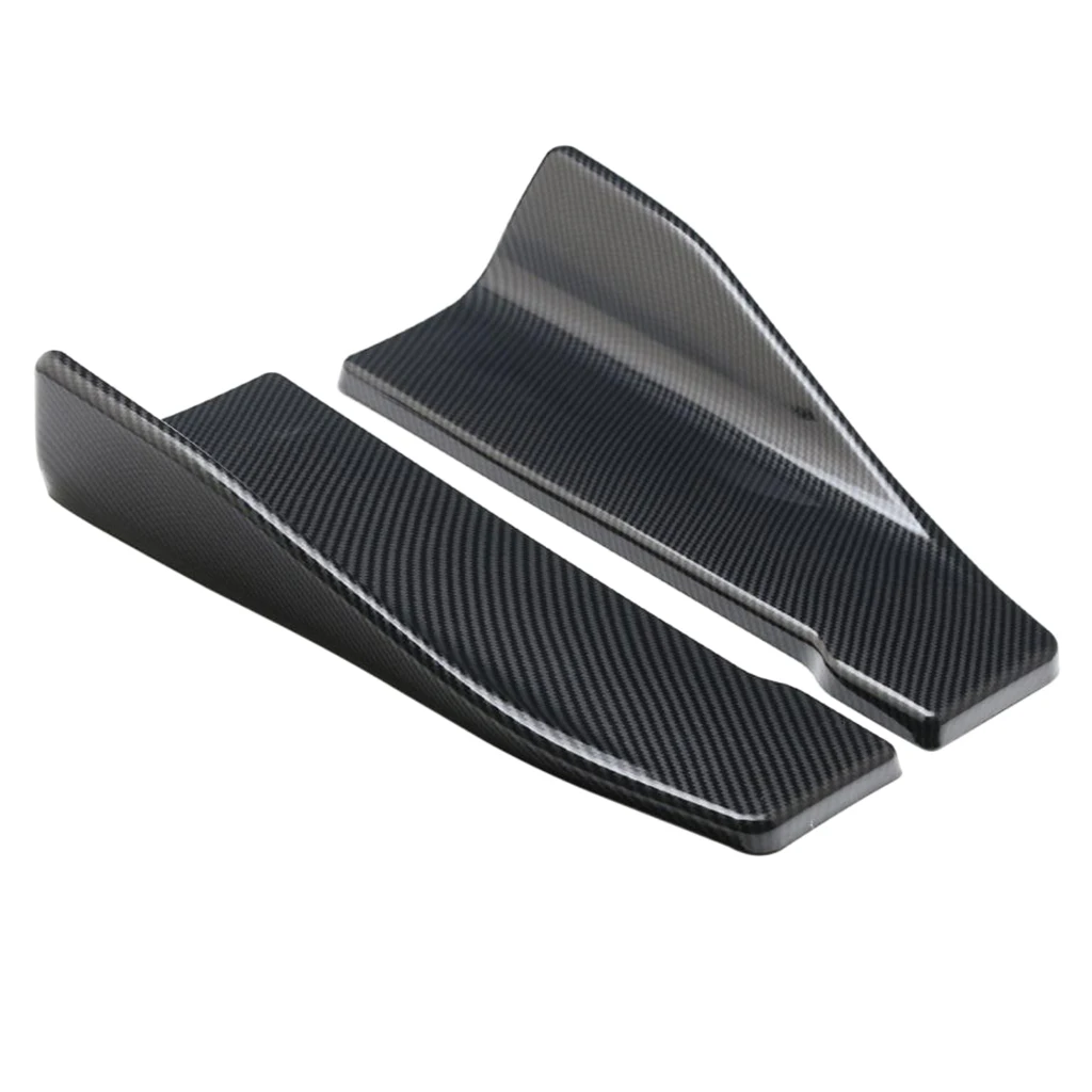 Pair of Universal Side Skirts, 35CM Rear Side Exteriors Bottom Line Extensions Splitter Lip Car Diffusers, Carbon Fiber