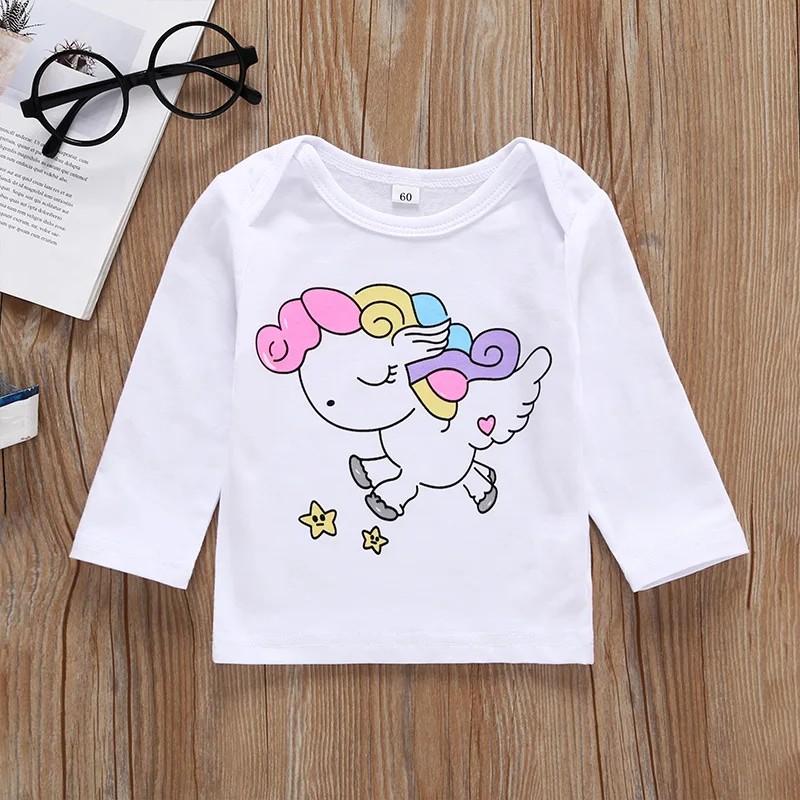 bebê conjunto de roupas da menina primavera moda unicórnio camiseta estrela castelo calças turbante chapéu meninas roupas algodão conjunto