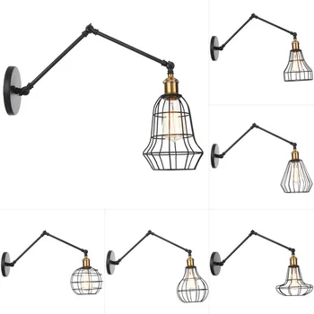 

B037L 】 industrial wind restoring ancient ways is an exclusive bar long arm hob wall lamp, wrought iron decoration