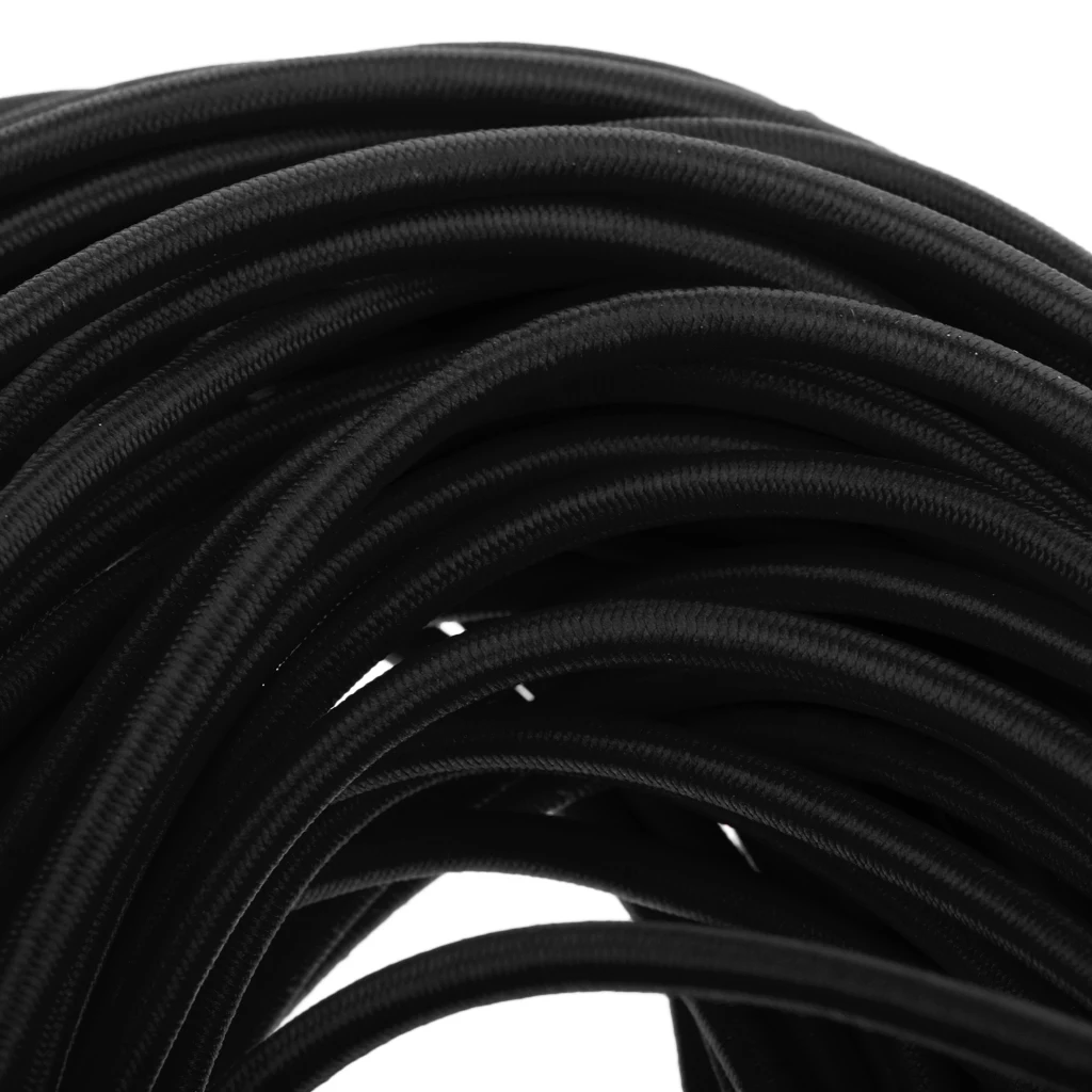 Heavy Duty 5mm 75m Black Rubber Elastic Shock Cord Bungee Rope Stretch Band Tie Down Boat Kayak Trailers Caravan