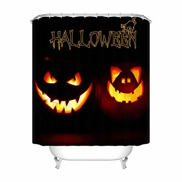 Shower Curtain Пользовательские водонепроницаемый Душ занавес лицо мультфильм Хэллоуин печатных ванная комната декор различных размеров#180324-01-34 - Цвет: Shower Curtain