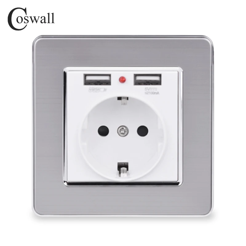 Dual USB Port Electric Wall Charger Station Socket Adapter Power Outlet EU Plug