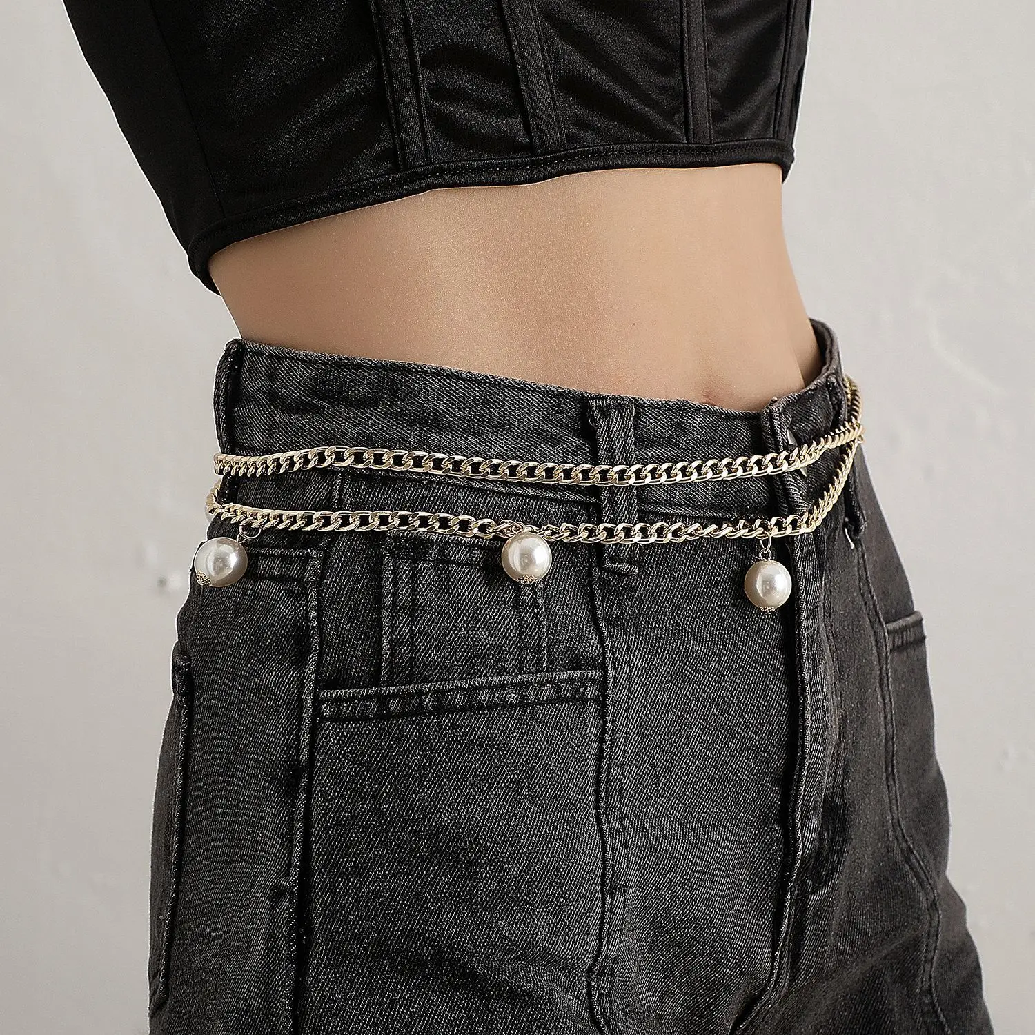 Веселая красавица европейская красота цепочка на талию модная жемчужная из