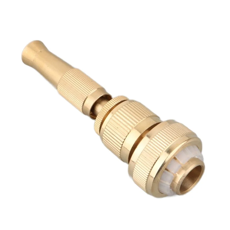 Brass 3/8 1/2 5/8 3/4" High Pressure Car Washing Water Gun With Quick Connector Direct Injection Nozzle 10 16 19mm Hose Joint