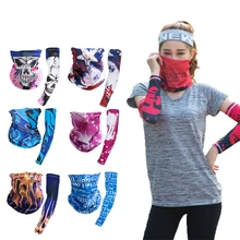 1Set Summer Mouth Face Mask Ice Cool Sleeve Unisex Mask Letter Print Fashion Sleeve Mask Outdoor Sunshine Avoider Face Cover