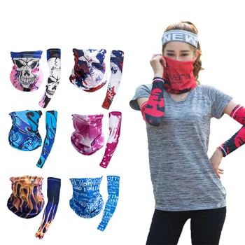 

1Set Summer Mouth Face Mask Ice Cool Sleeve Unisex Mask Letter Print Fashion Sleeve Mask Outdoor Sunshine Avoider Face Cover