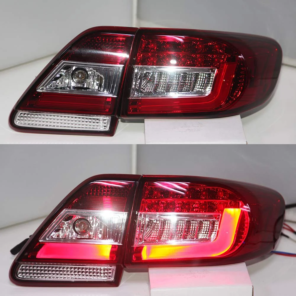

4 Pieces For Toyota Corolla Altis LED Rear Back Tail Lamps Taillights 2011 2012 2013 2014 2015 Year Smoke Black /Red White Color