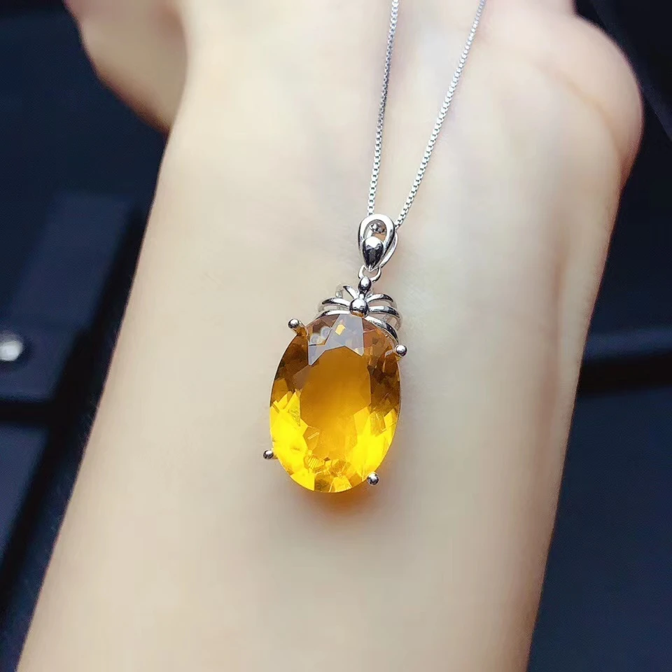 100% Natural Citrine Necklace Pendant 