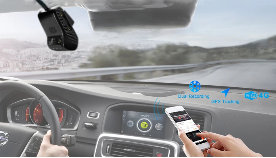 JC400 4G умный GPS для автомобиля отслеживание Dashcam с Wi-Fi точка доступа и двойной 1080P видео облако запись Live SOS сигнализация с бесплатным мобильным приложением