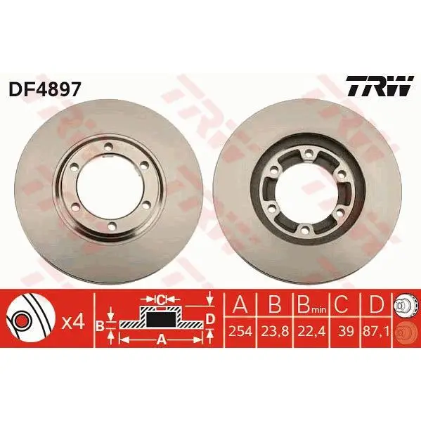 Disc brake front Mitsubishi L200 2.0 2.5D 96 05 TRW DF489Brake Slave