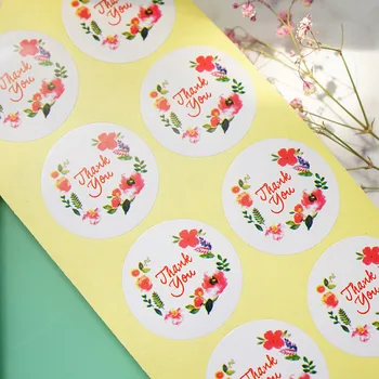

100Pcs Thank You Packaging Sealing Label Kraft Sticker Baking DIY Gift Stickers