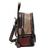 Women Patchwork Full Grain Leather Backpack Retro Style Small Daypack Casual College Travel Bag Girls Mini Schoolbag 4