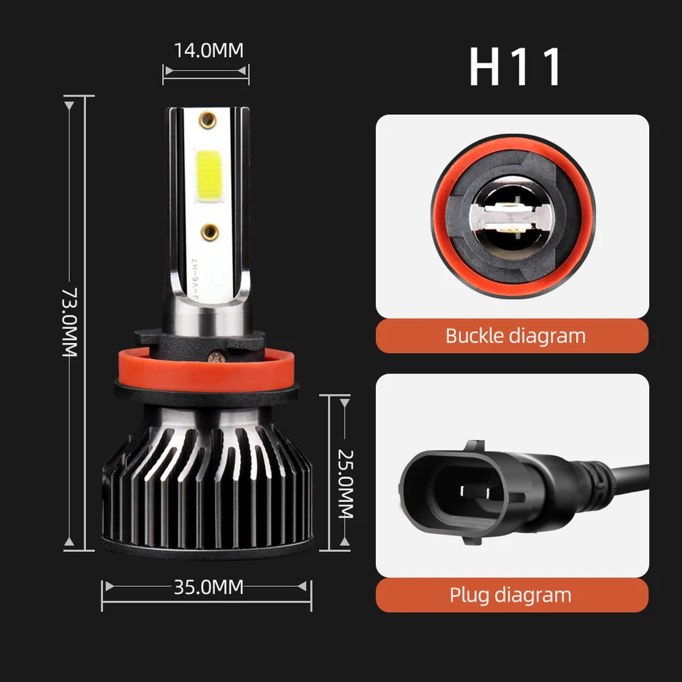 Complete LED Headlight & Fog Light Kit For 2013-2016 Hyundai Santa Fe Sport - H7+H11 6000K White