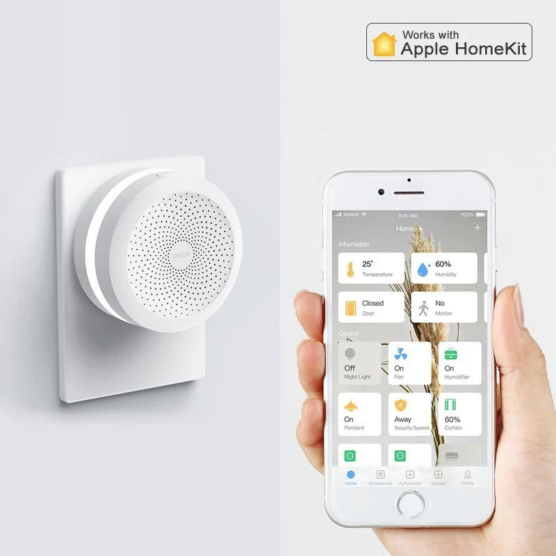 2019 Original Xiaomi Mijia Aqara Hub Gateway With RGB LED Night Light Smart Home For Xiaomi Mi Home App Apple Homekit Aqara Home