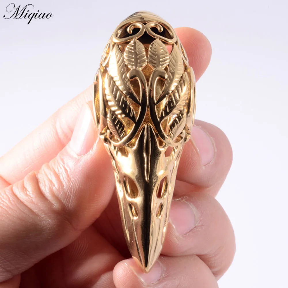 Miqiao 2pcs Explosive Creative Stainless Steel Hollow Pattern Bird Head and Ears Exquisite Piercing Jewelry