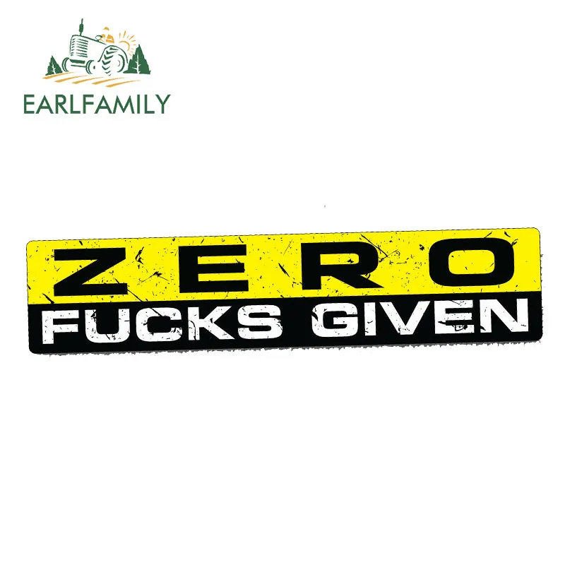 EARLFAMILY 15 см x 3 см ZERO FCKS данная Наклейка виниловая забавная Бампер Окно автомобиль грузовик грязь 4X4 Водонепроницаемая Автомобильная наклейка графика