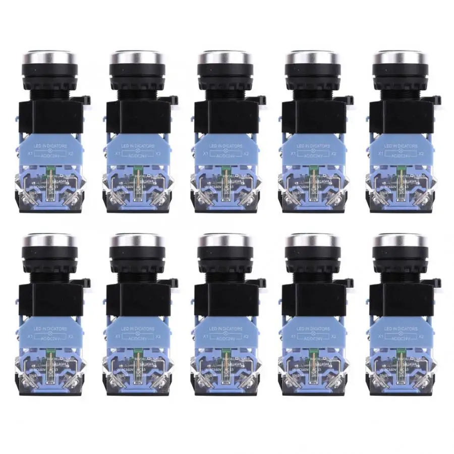 10 шт. BEM38-11DS самоблокирующийся плоская головка переключатель AC/DC24V 1 вкл 1 кнопка выключения высокое качество