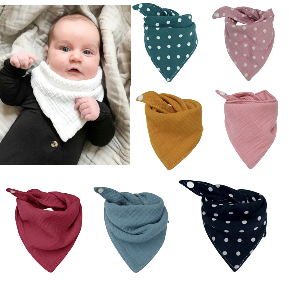 Muslin Baby Girls Boys Bibs Accessories Newborn Girls Burp Bandana